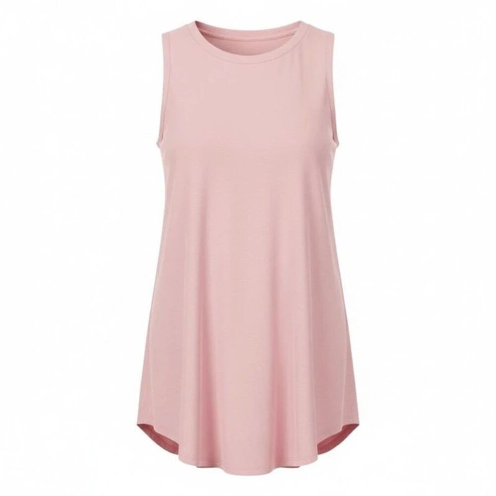 Pink Hi-Low Round Neck Tunic